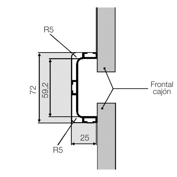 Perfil tirador horizontal GOLA (cajón) 2