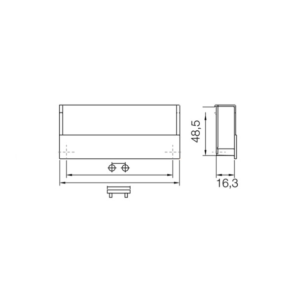 Tirador Embutido al canto FUMI rectangular con base 2