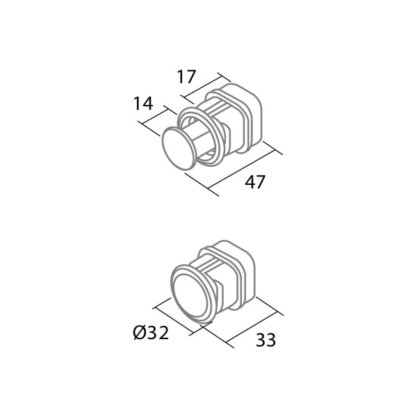 Tirador Embutido ROLLER PUSH redondo 2