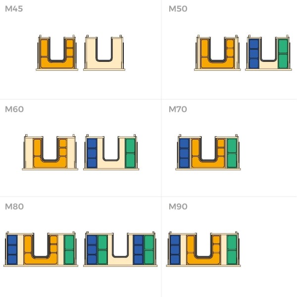 Salva sifón rectangular para cajón Tidy  10 ud 2