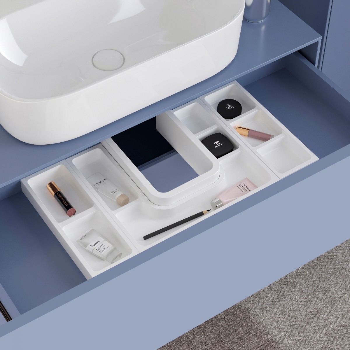 Organizador salva sifón rectangular para cajón Tidy Emuca  10 ud
