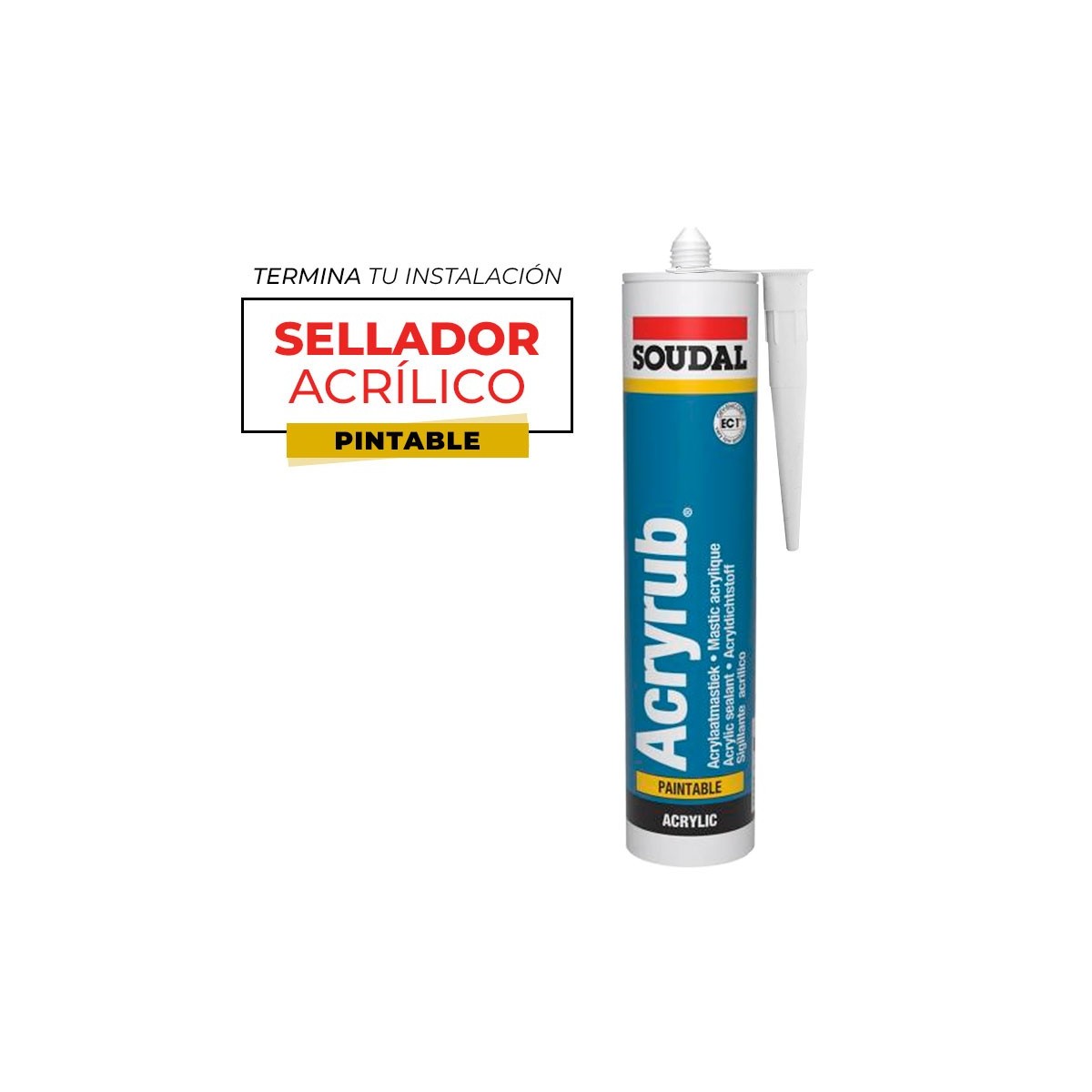 Sellador de juntas acrílico SOUDAL 310 ml