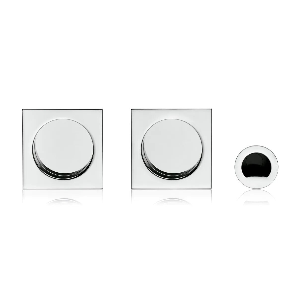 Hooky Zero cuadrado - Kit de cazoleta + Dedal para puerta corredera