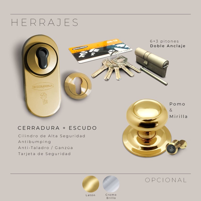 Puerta Blindada Roble + Lacada modelo...