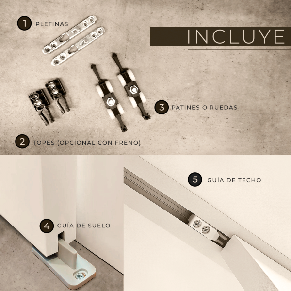 Puerta Corredera hasta el Techo Lacada Lisa