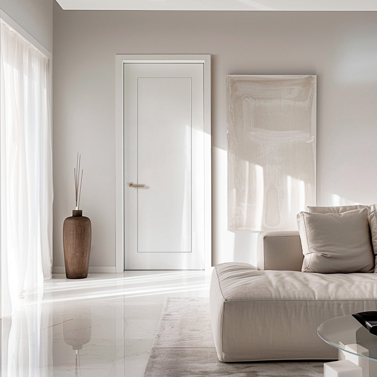 Puerta Interior Blanca Lacada Modelo Soria
