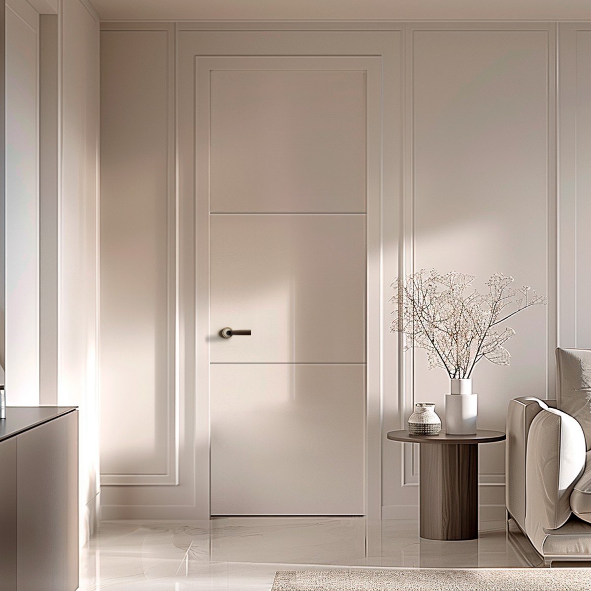 Puerta Interior Blanca Lacada Modelo Vizcaya