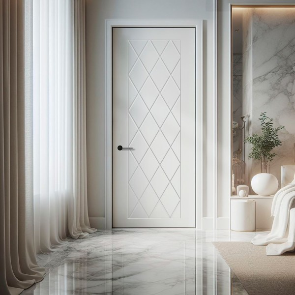 puerta interior blanca lacada damera