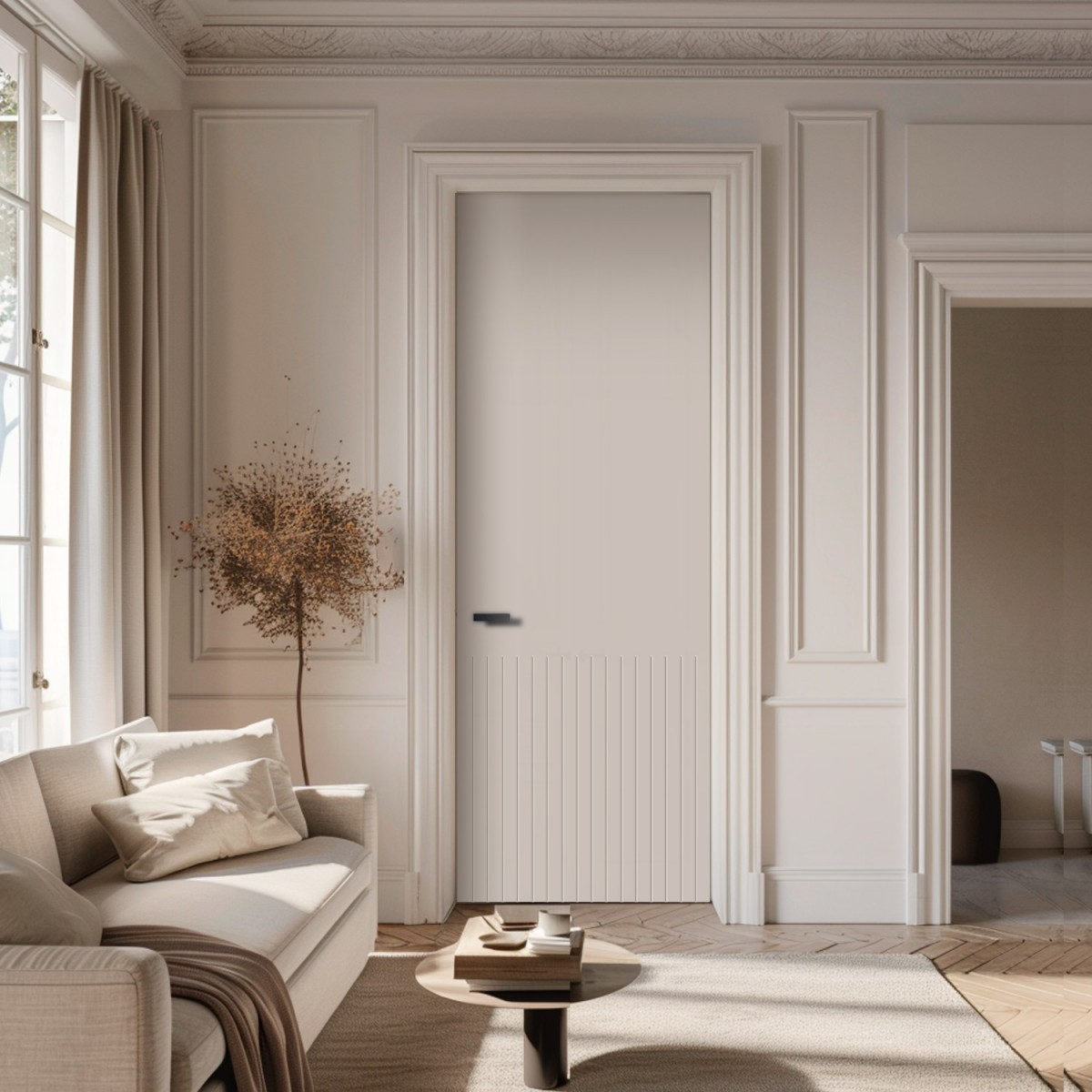 Puerta Interior Blanca Lacada Modelo Luminara