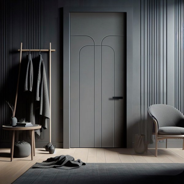 puerta interior gris lacada artax