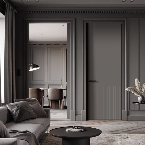 puerta interior gris lacada luminara