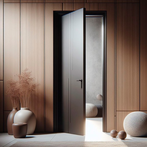 puerta interior gris lacada arce