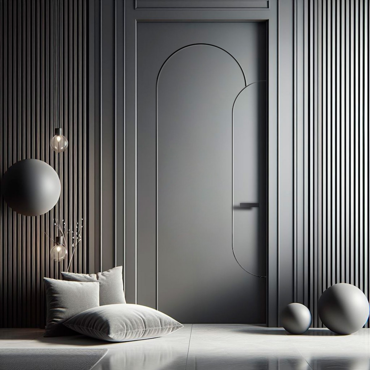 Puerta Interior Gris Lacada Modelo Celestial