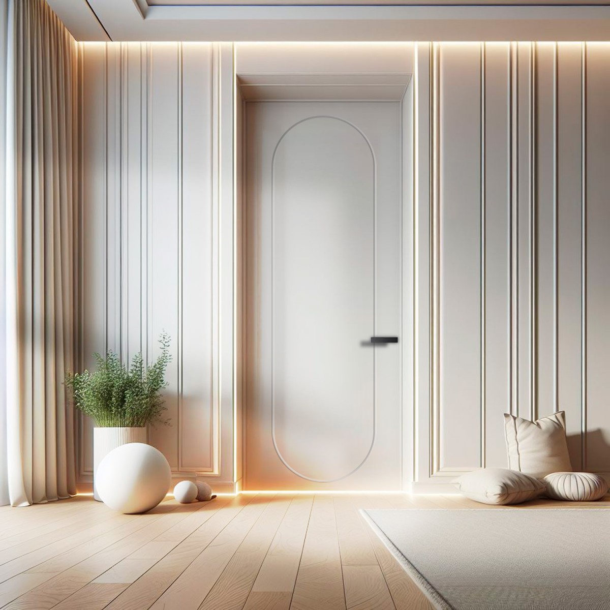 Puerta Interior Blanca Lacada Modelo Redo