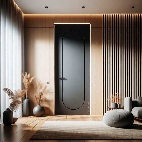 puerta interior gris lacada redo