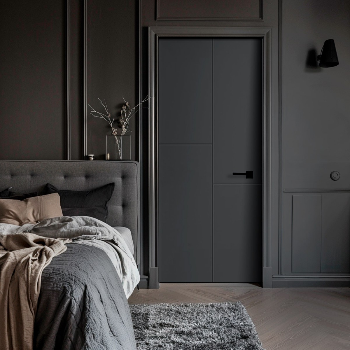 Puerta Interior Gris Modelo Burdeos