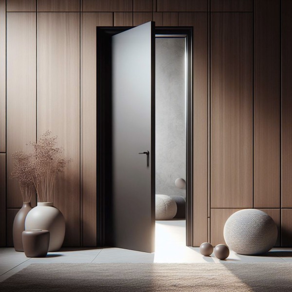 Puerta Interior Gris Modelo Lisa