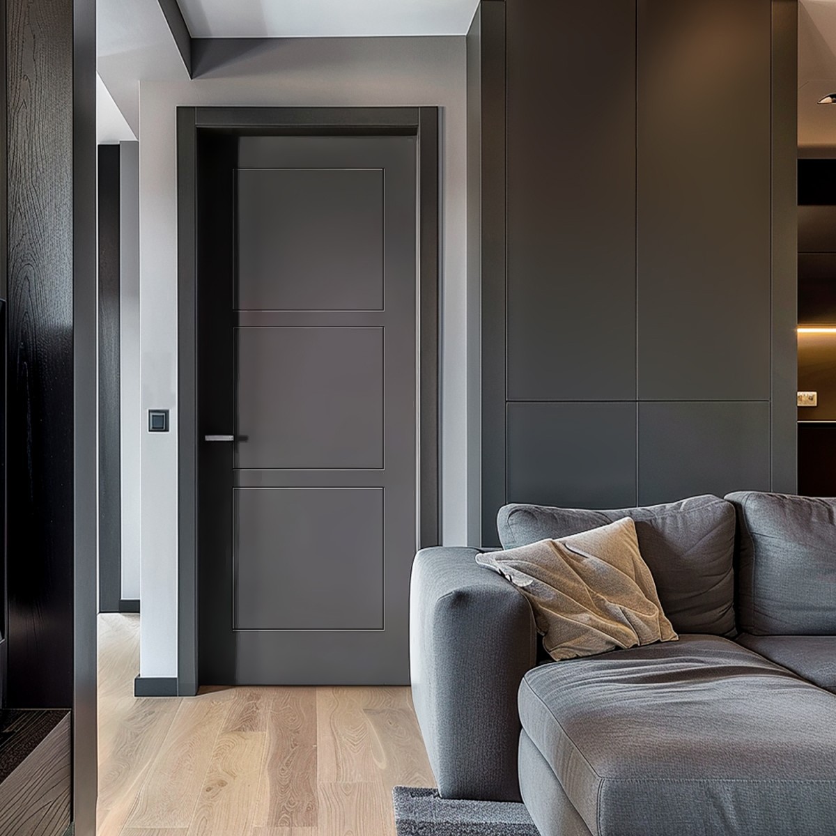 Puerta Interior Gris Modelo Sharpen