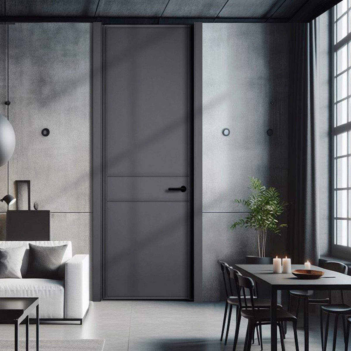 Puerta hasta el techo lacada modelo Cosmos