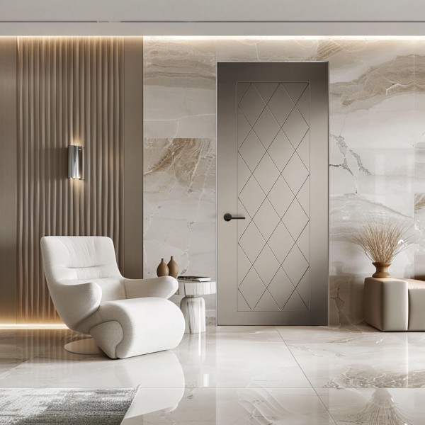 Puerta Invisible lacada modelo Damero 2