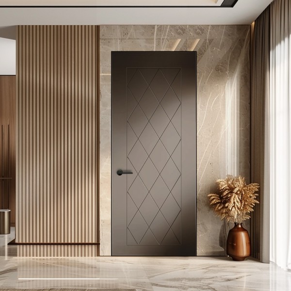 Puerta Invisible lacada modelo Damero