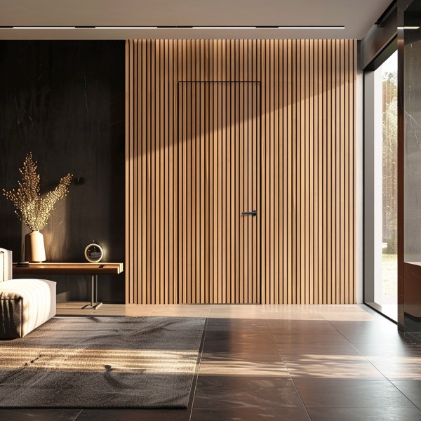 Puerta Invisible madera alistonada 2