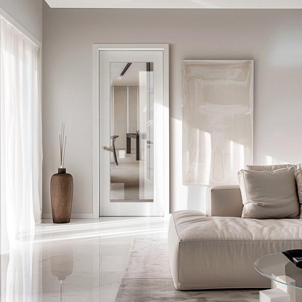 Puerta con Cristal de Interior Lacada Soria 1V