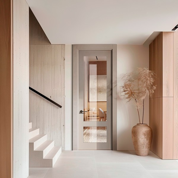 Puerta de Interior con Cristal Lacada Menorca 2V 2