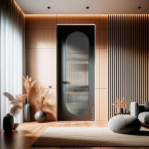 Puerta de Interior con Cristal Lacada Redo V 2