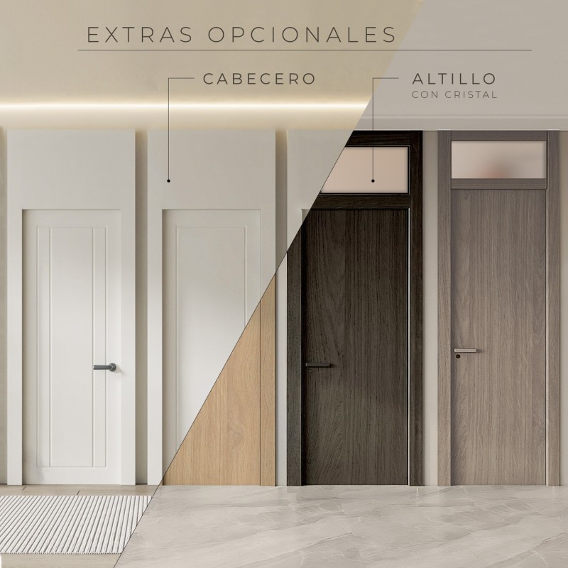 Puerta Interior de madera con Cristal...