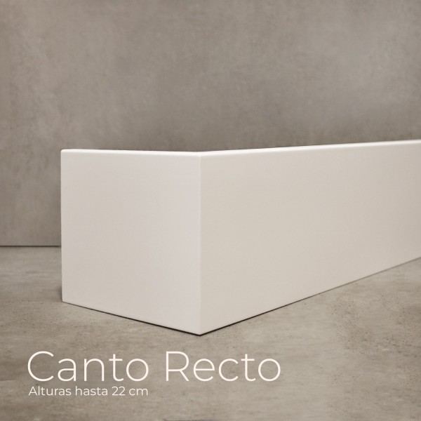 Rodapie lacado blanco canto recto. Elige Altura y Grosor