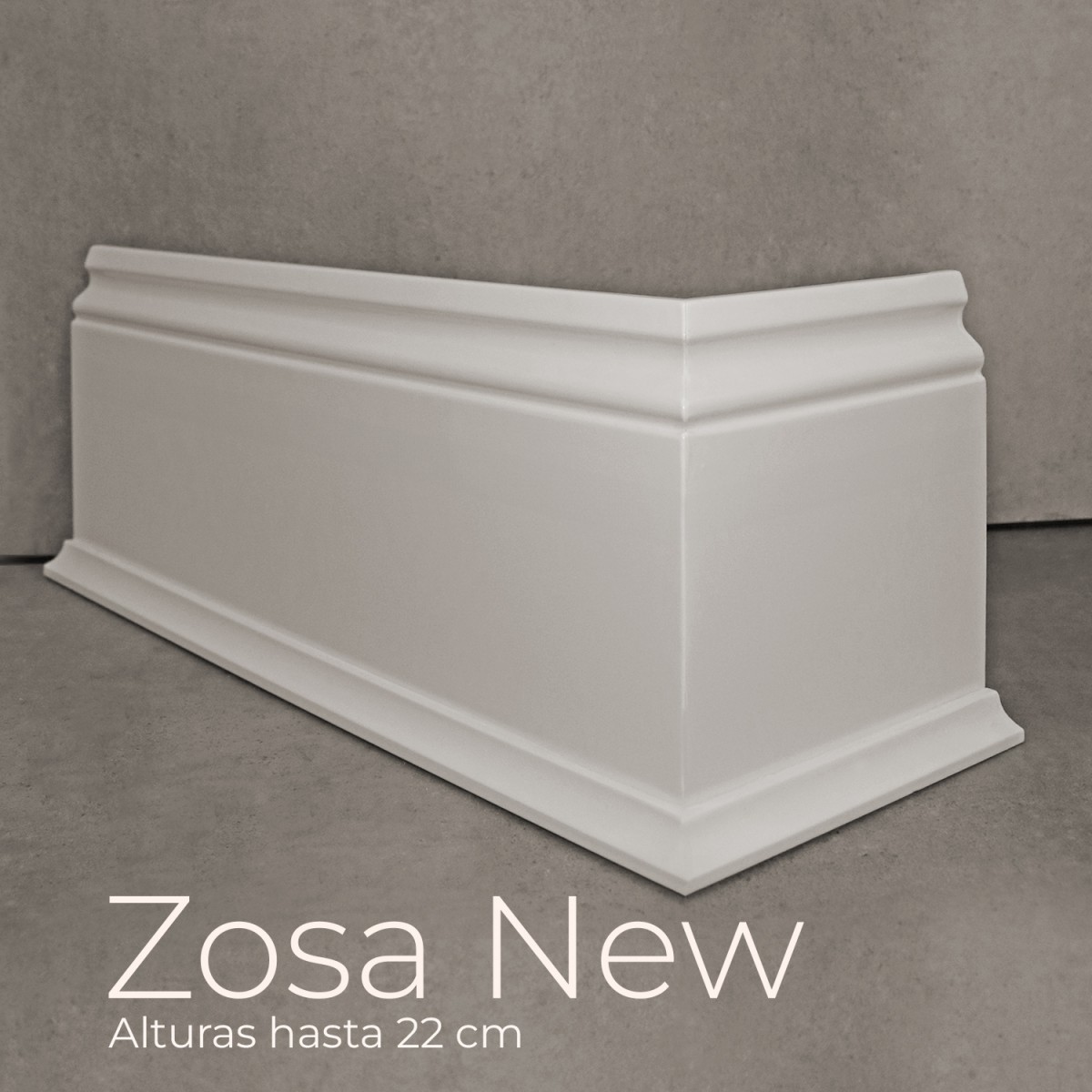 Rodapie lacado blanco modelo zosa new. Elige Altura y Grosor