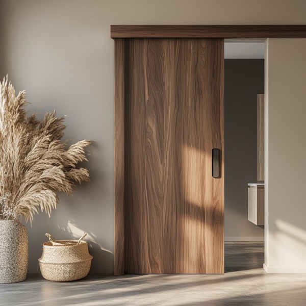 Puerta corredera de madera Lisa con faldón 2