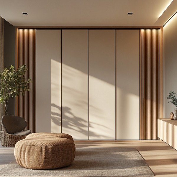 Puertas correderas de armario lacado lisa