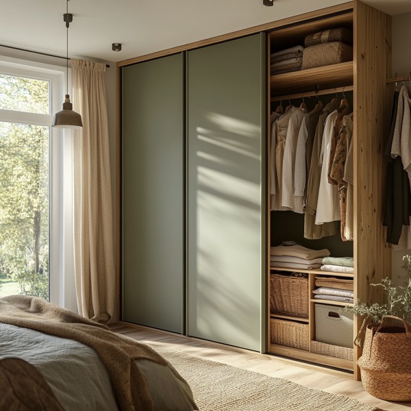 Puertas correderas de armario lacado lisa 2