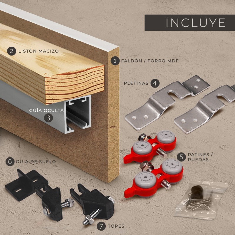 Puerta corredera con faldón Lacada...