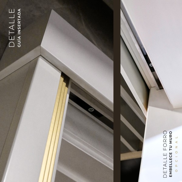 Puerta corredera con faldón Lacada Gravillea