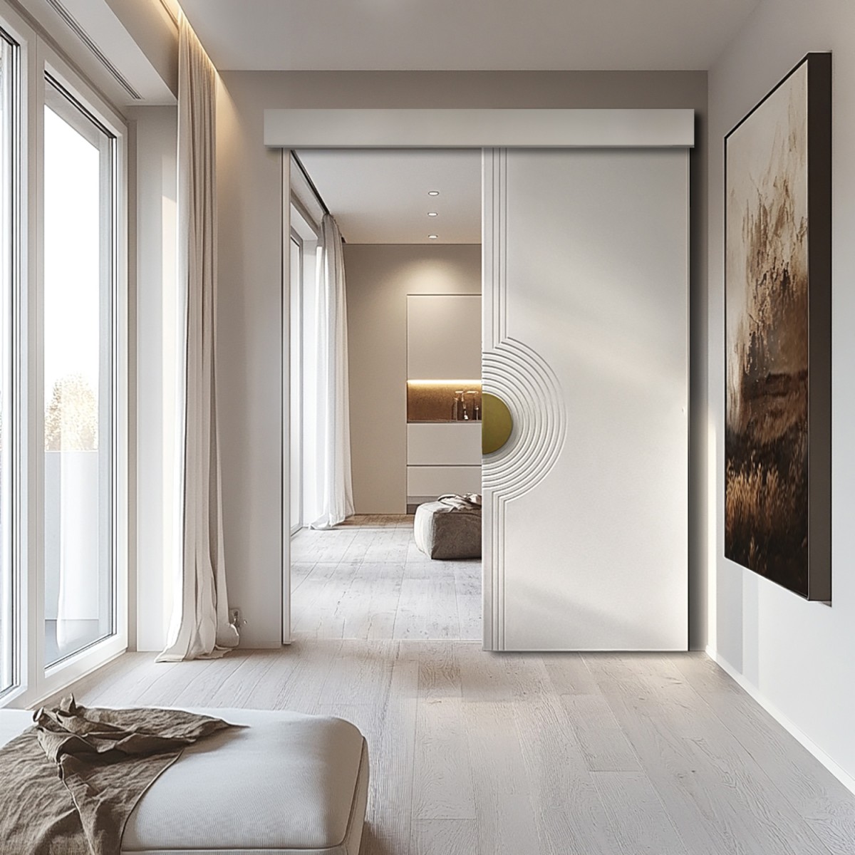 Puerta corredera con faldón Lacada Enebro (modelo exclusivo corredera)