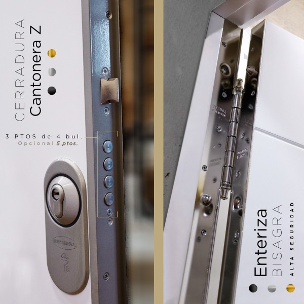 Puerta Blindada Roble + Lacada modelo a elegir