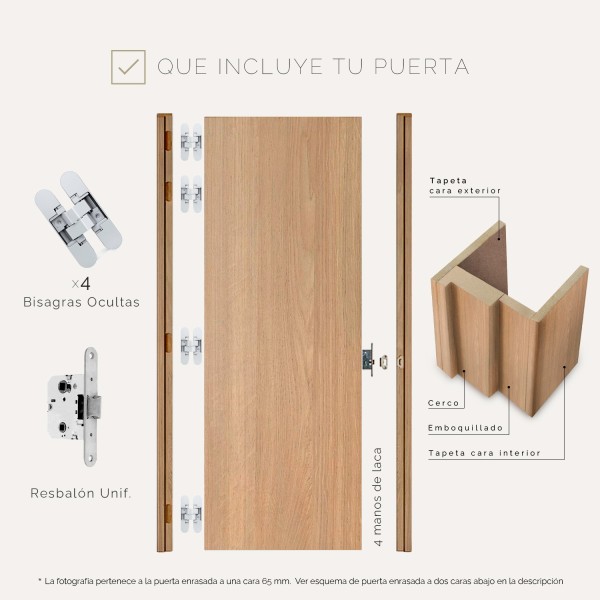 Puerta suelo a techo enrasada a tapeta de Madera Lisa