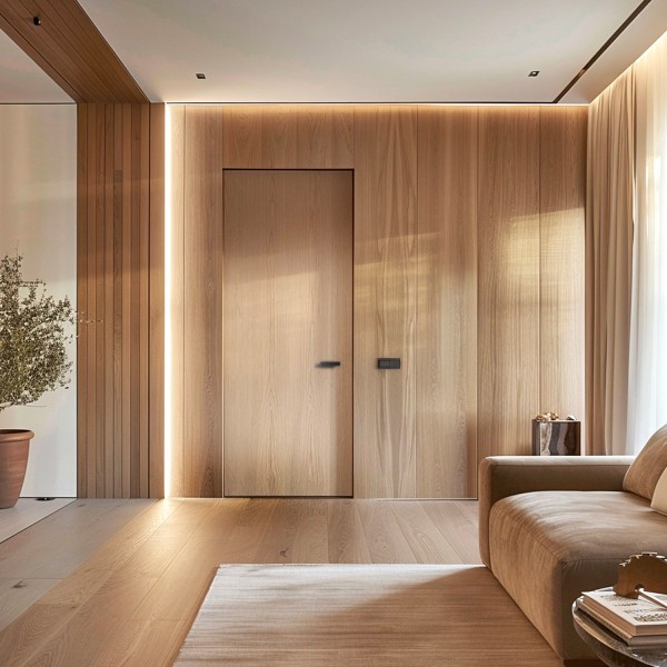 Puerta Invisible de madera- Lisa