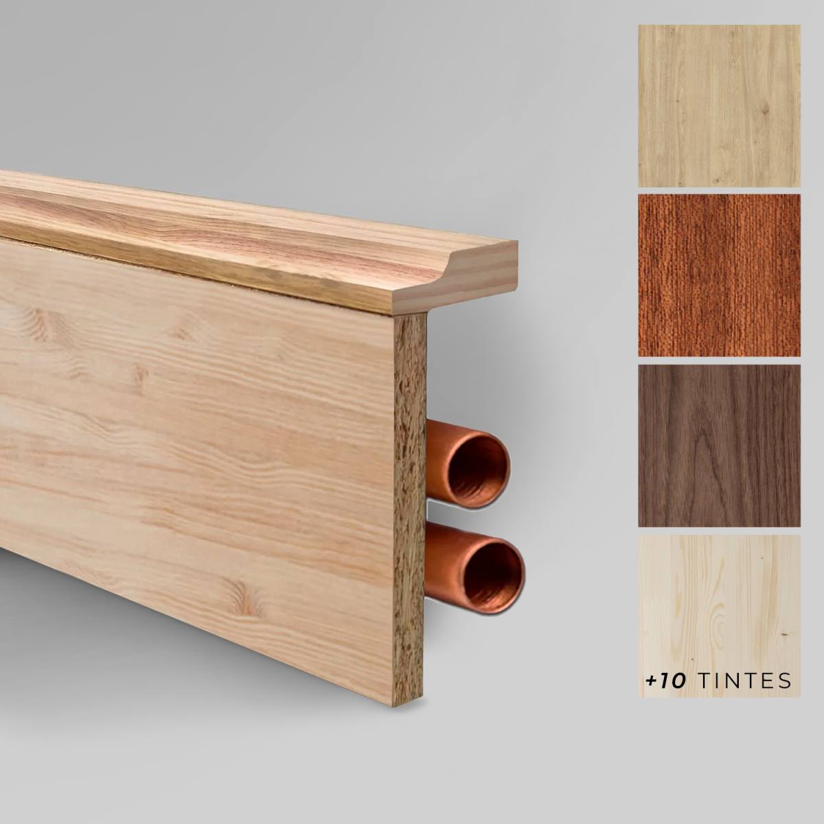Rodapié Cubre-tubos Madera