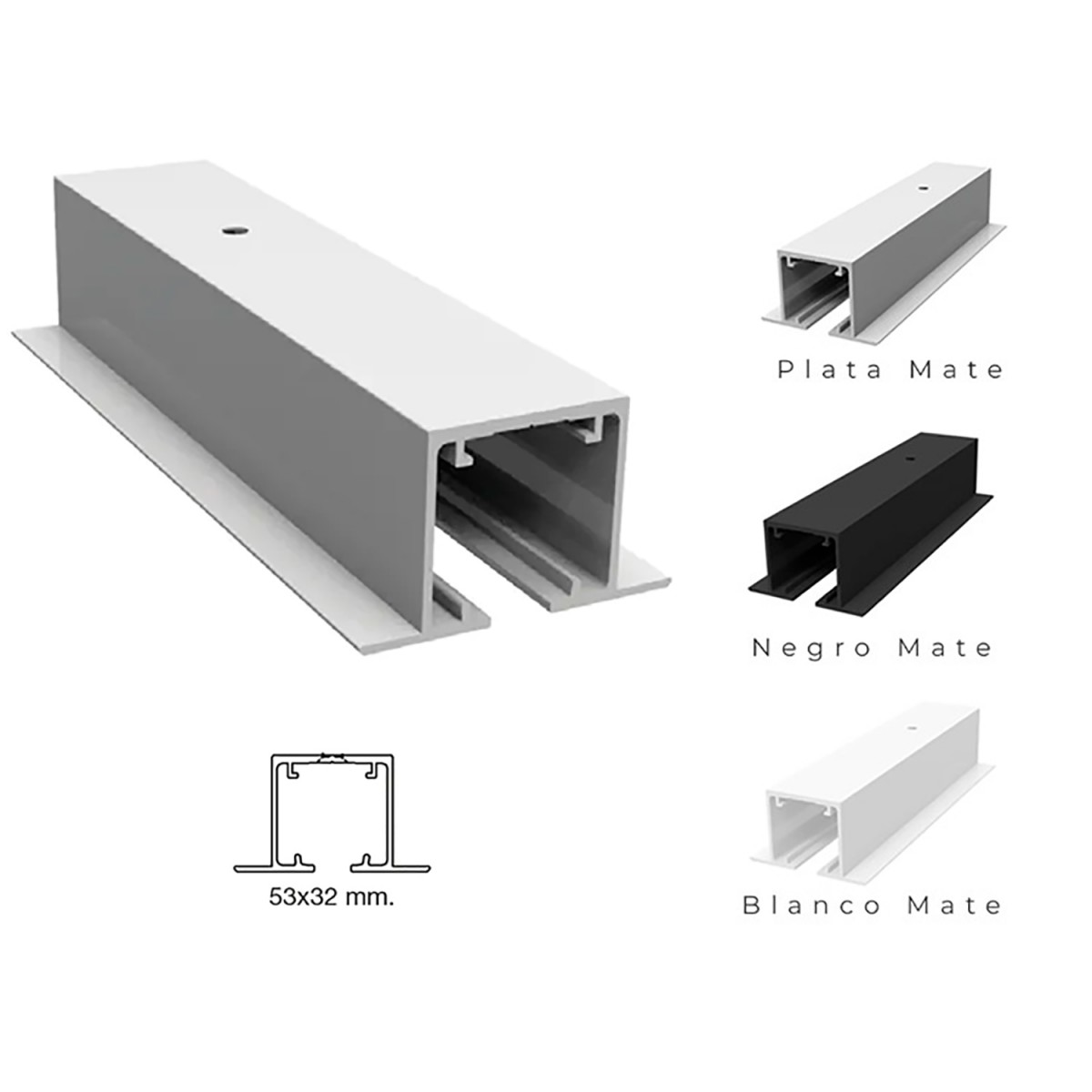 Guía oculta para puertas correderas de 50 a 90 kg