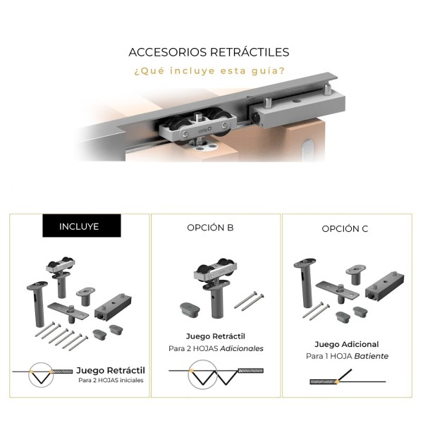 Guía oculta para puertas plegables hasta 80 kg. 2