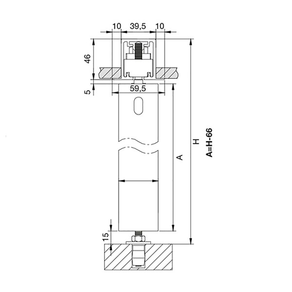 Guía oculta para puertas correderas de 110 a 160 kg 2