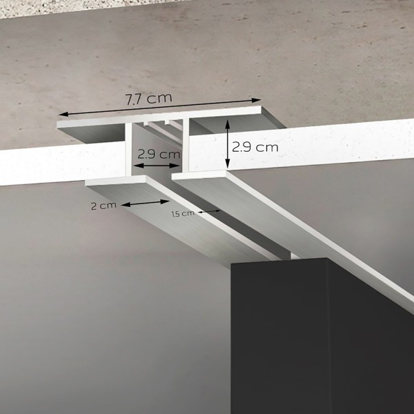 Perfil para corredera suelo/techo 2