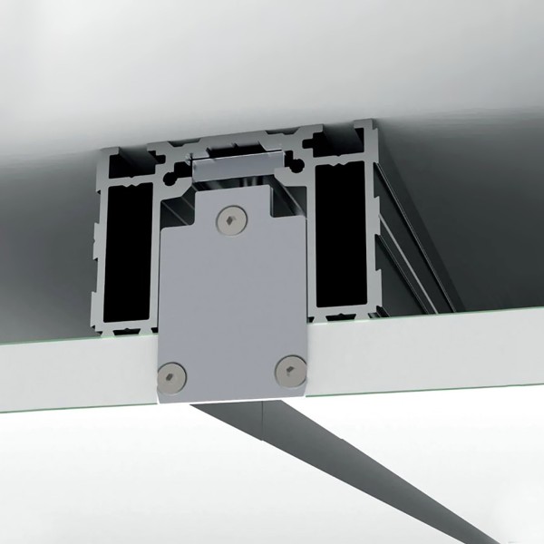 Guía invisible integrada para puertas correderas