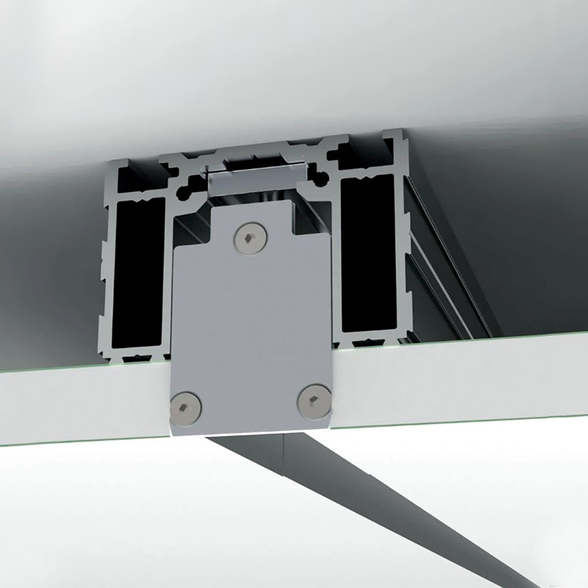 Guía invisible integrada para puertas correderas
