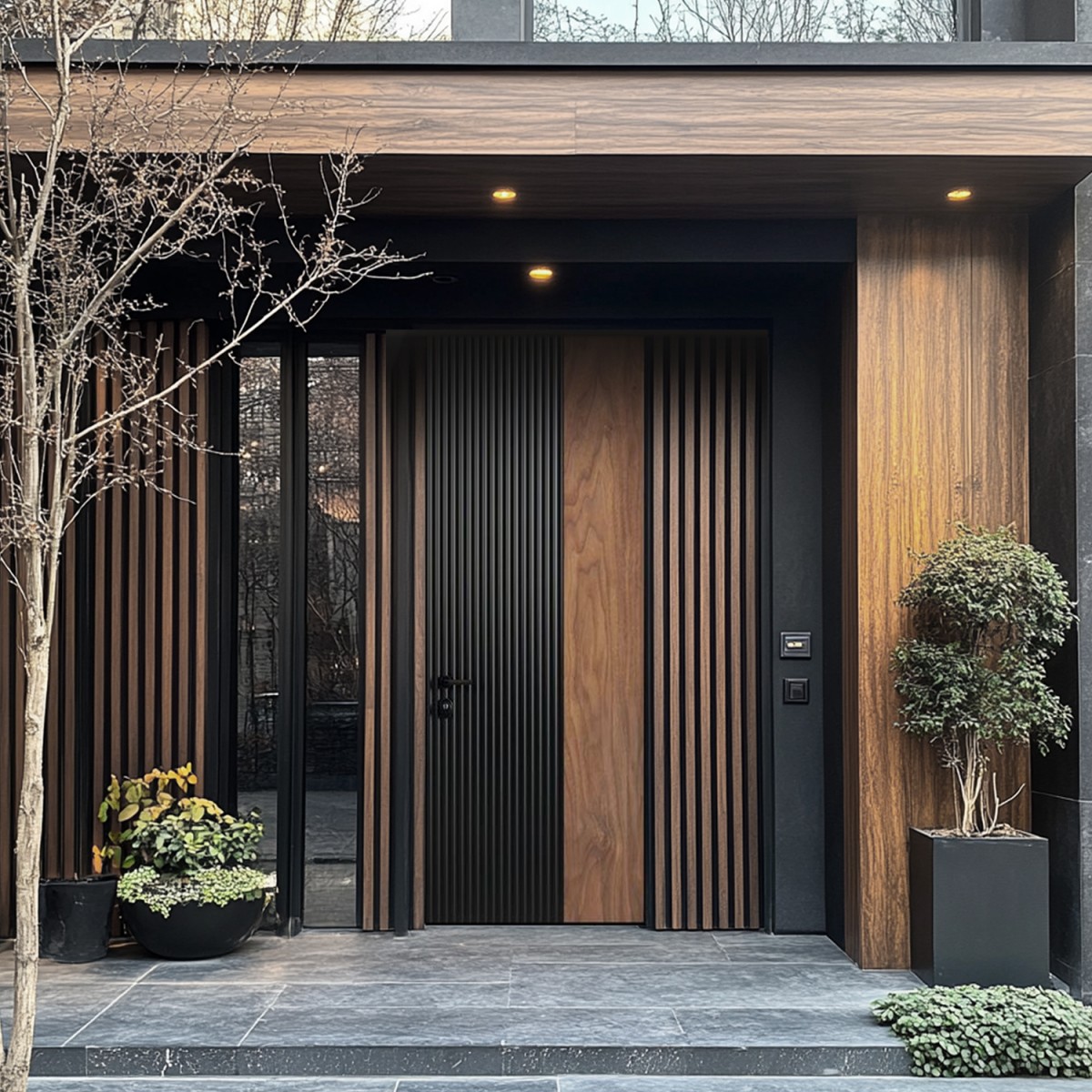 Puerta exterior madera Escala