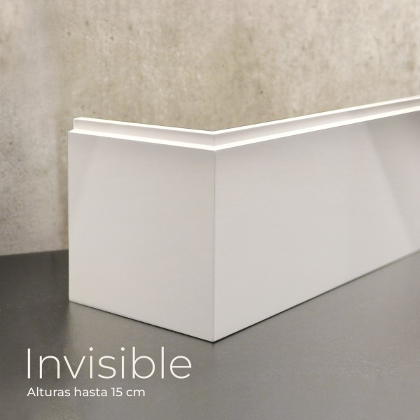 Rodapié Invisible Blanco Canto Recto